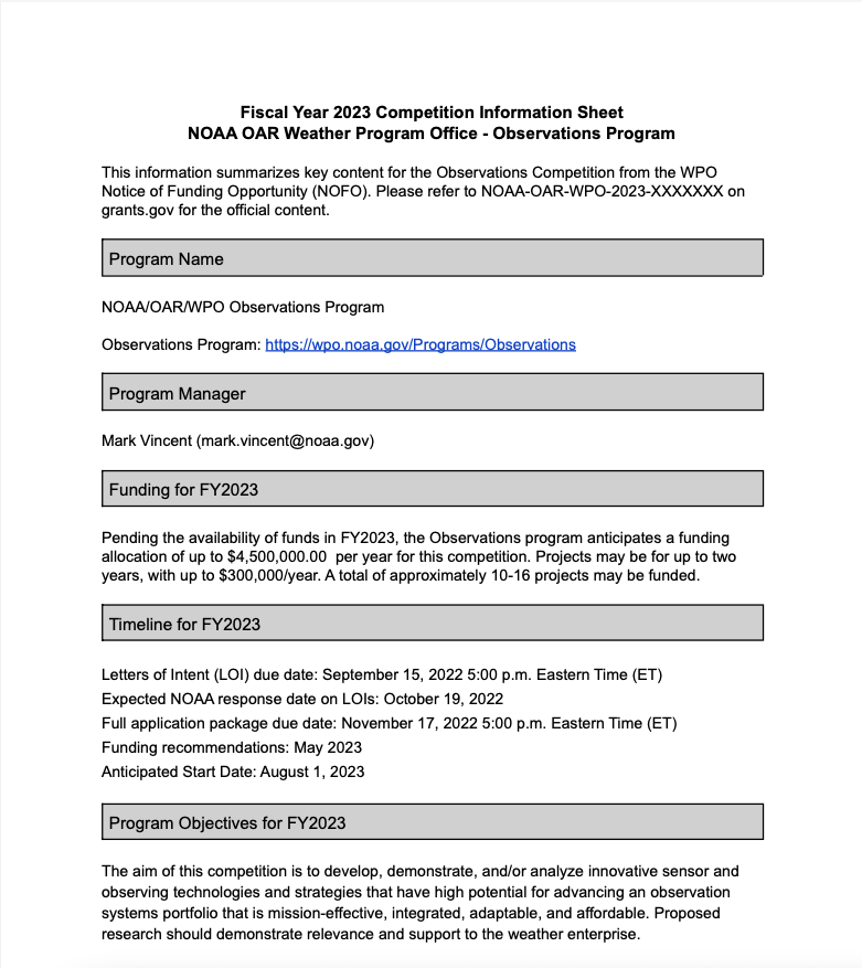 FY23 Observations Competition Info Sheet