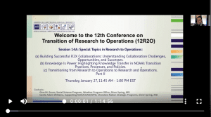 Click to watch: Building Successful R2X Collaborations: Ongoing WPO Efforts to Highlight Knowledge Transfer in NOAA’s Transition Practices, Processes, and Policies.