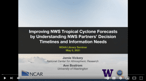 Click to watch: Improving NWS tropical cyclone forecasts by understanding NWS partners’ decision timelines
