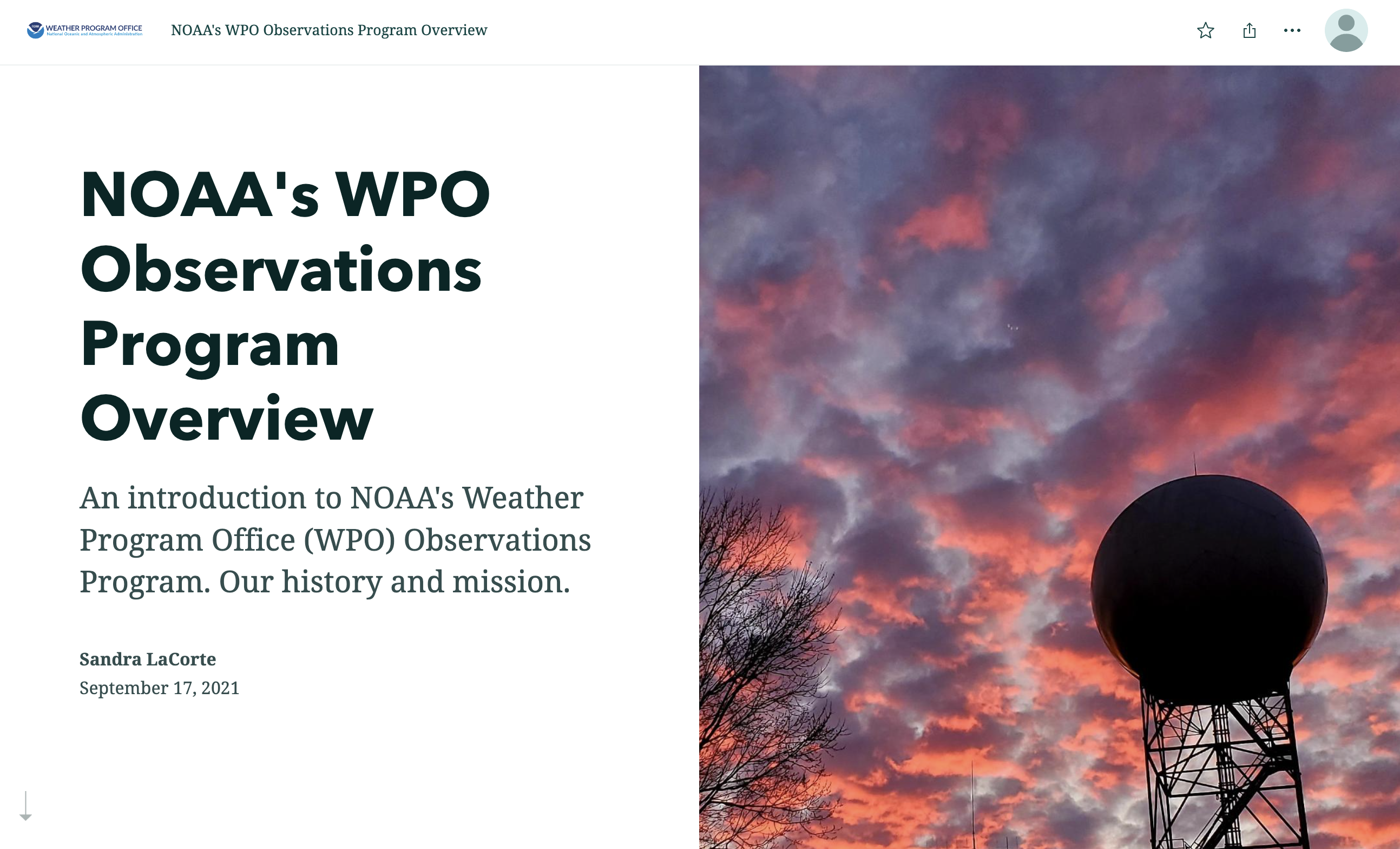 NOAA's WPO Observations Program Overview