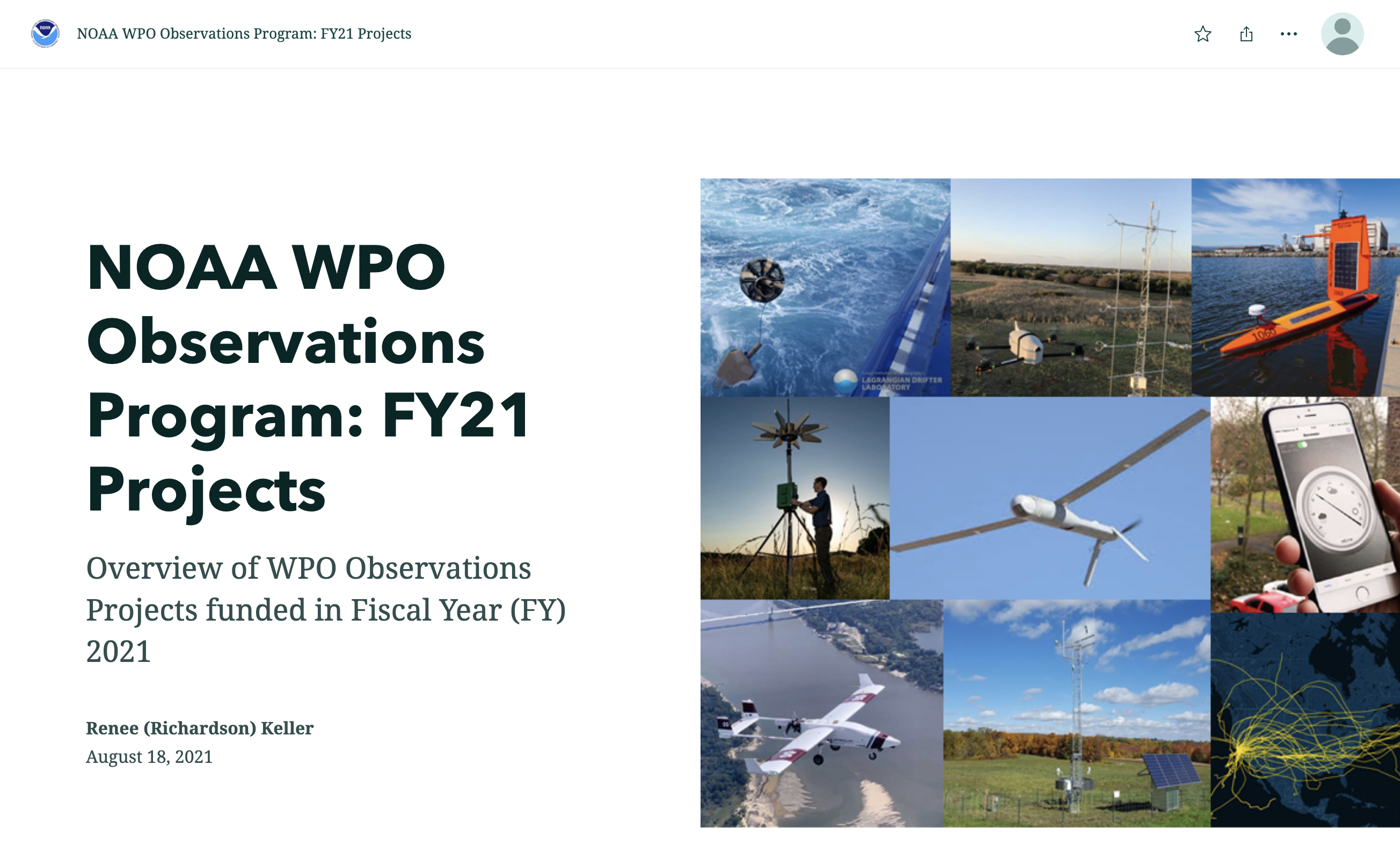 NOAA WPO Observations Program: FY21 Projects