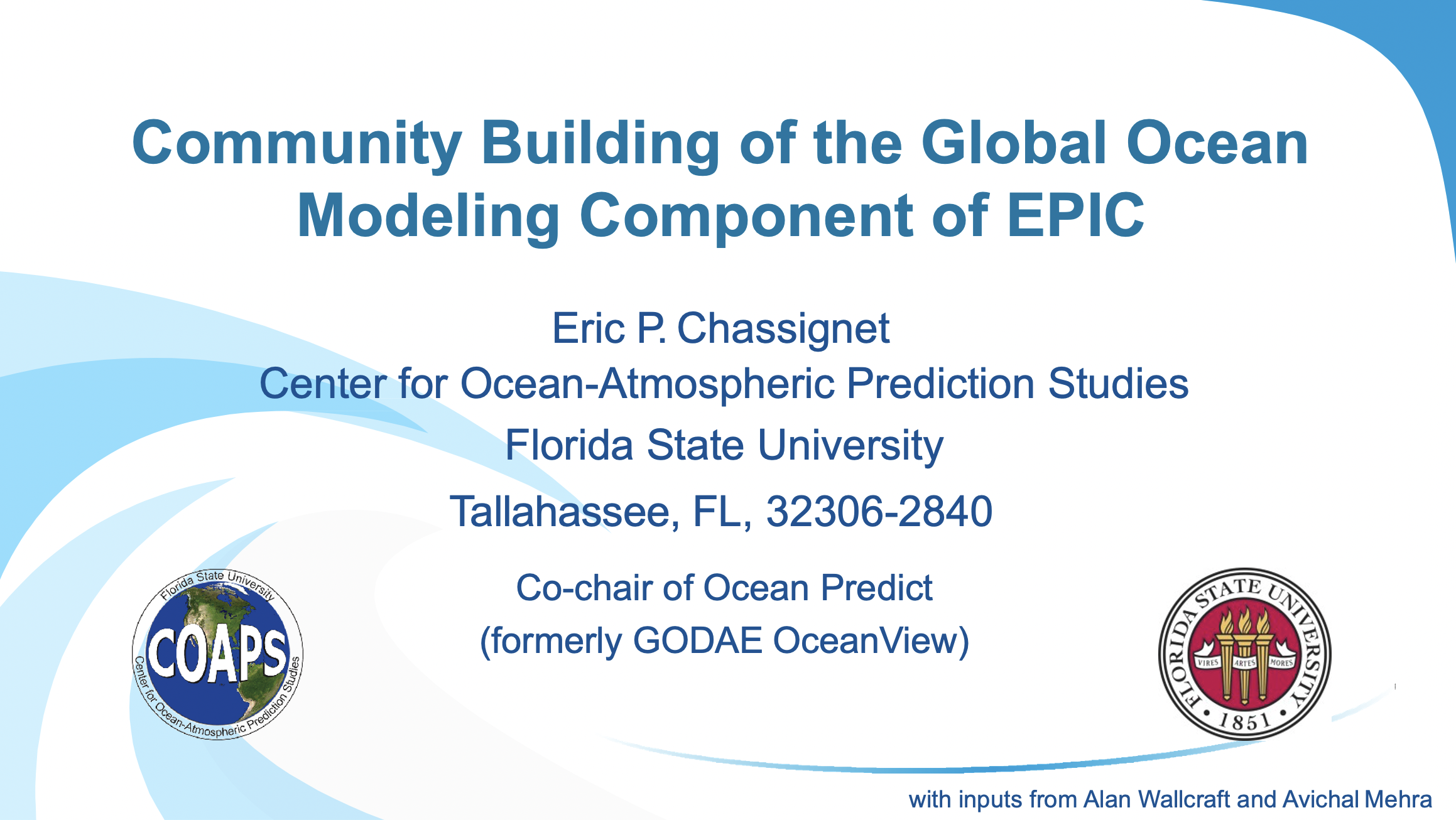 Community Building of the Global Ocean Modeling Component of EPIC