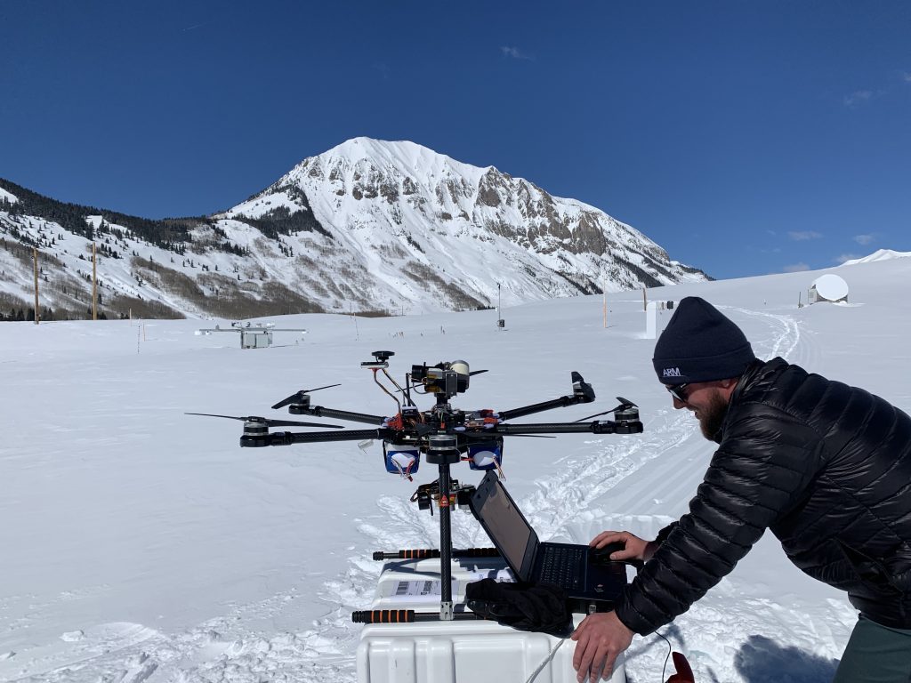 Photo of Drone Observations being made. Observations Program, Weather Program Office